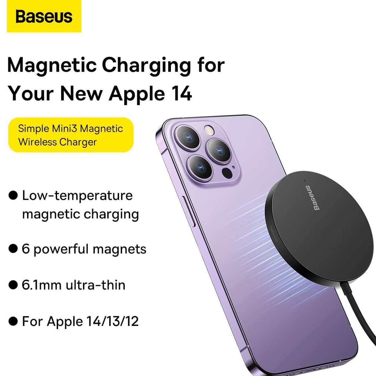 شارژر وایرلس مگنتی 15 وات بیسوس CCJJ040001 Mini3