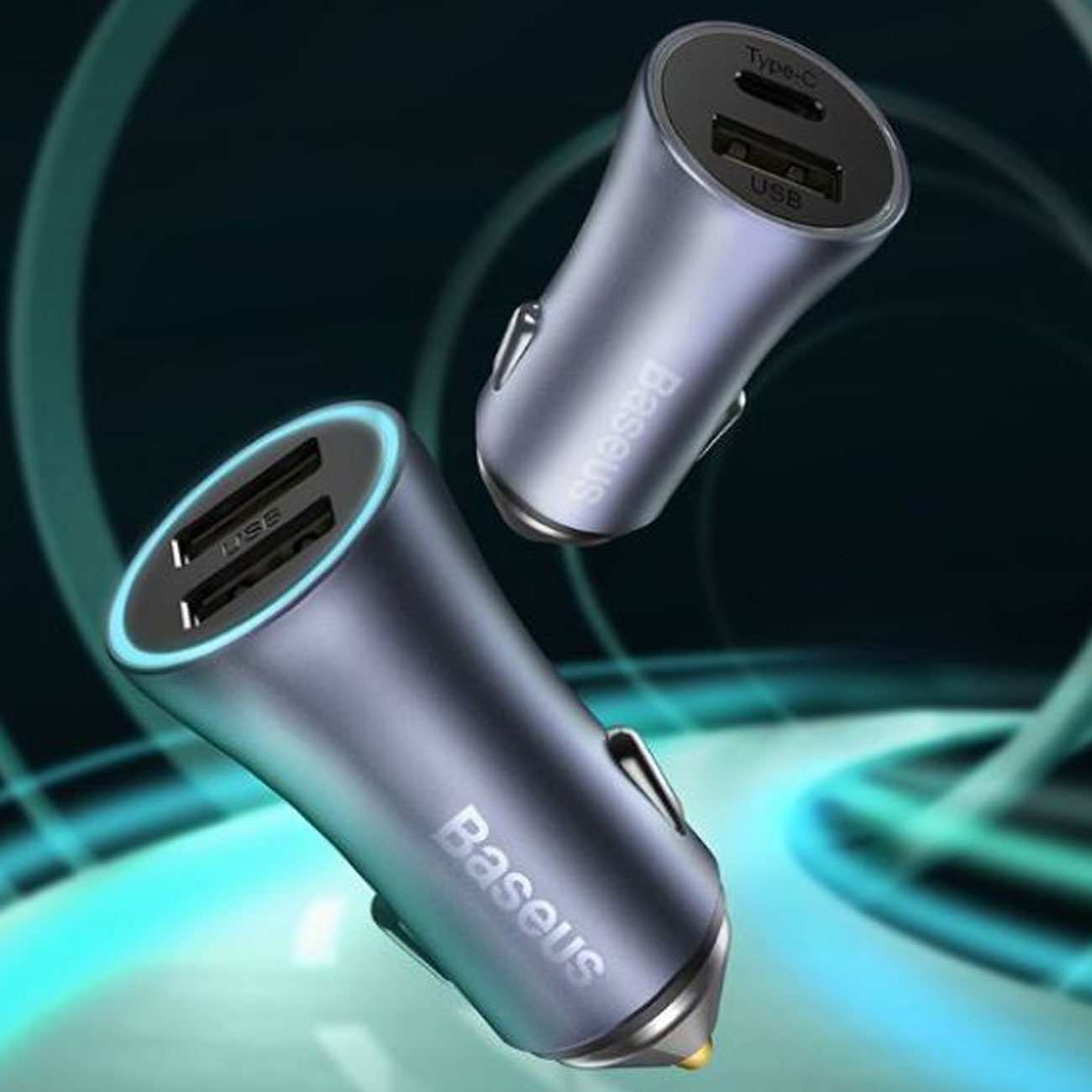 شارژر فندکی فست شارژ ماشین تایپ سی 40 وات بیسوس TZCCJD-B0G با کابل تایپ سی به لایتنینگ