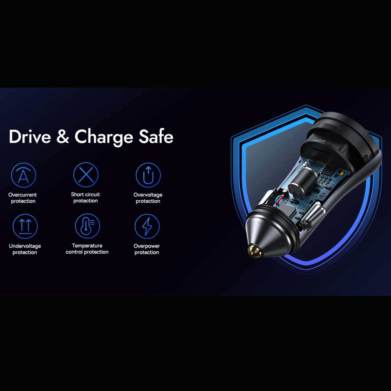 شارژر فندکی فست شارژ ماشین تایپسی 60 وات بیسوس CGJM000213