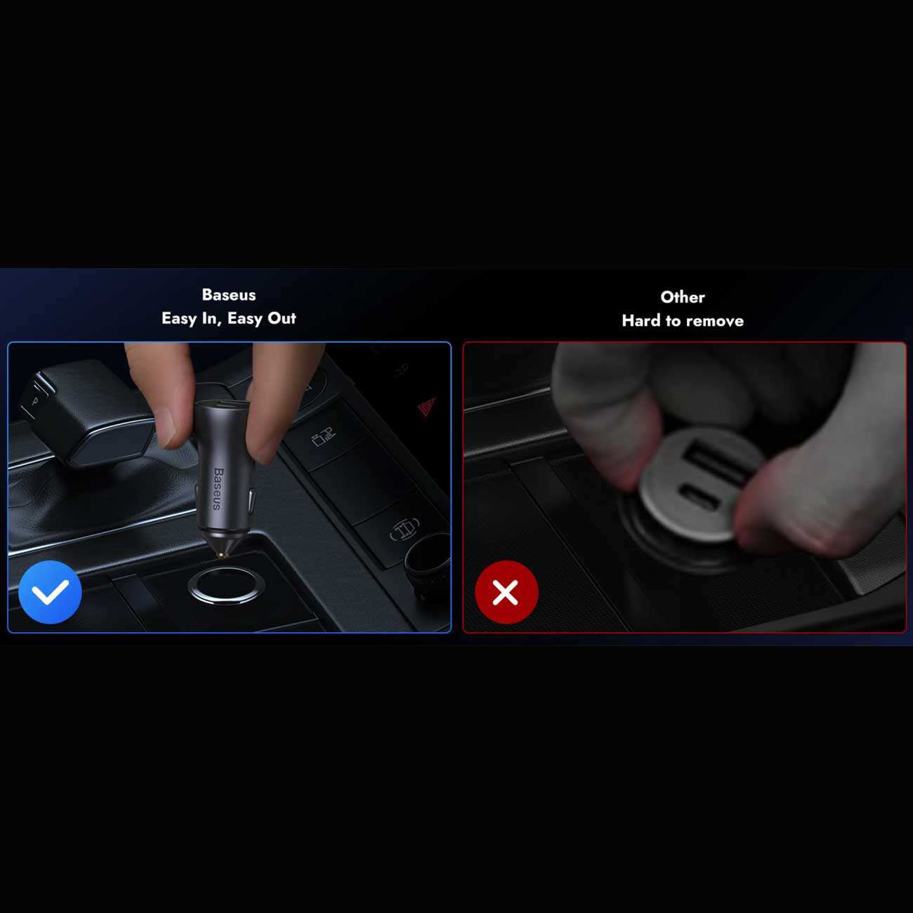 شارژر فندکی فست شارژ ماشین تایپسی 60 وات بیسوس CGJM000213