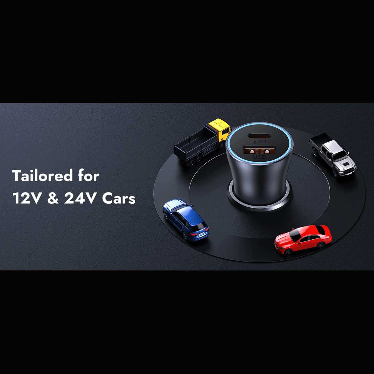 شارژر فندکی فست شارژ ماشین تایپسی 60 وات بیسوس CGJM000213