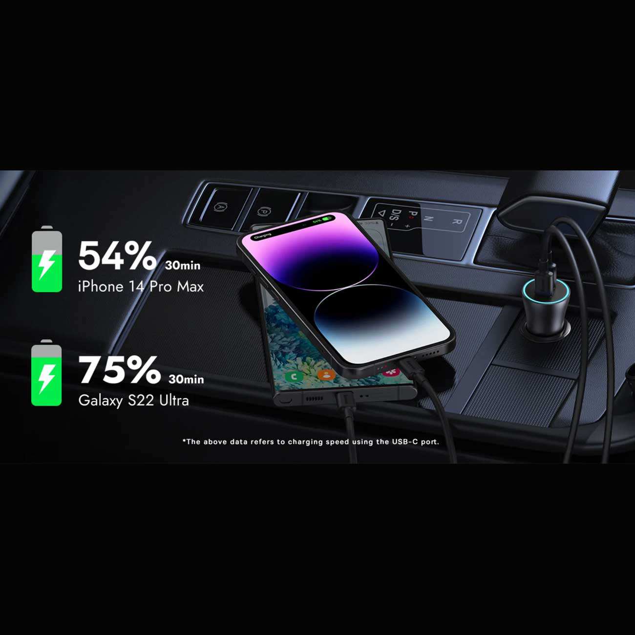 شارژر فندکی فست شارژ ماشین تایپسی 60 وات بیسوس CGJM000213