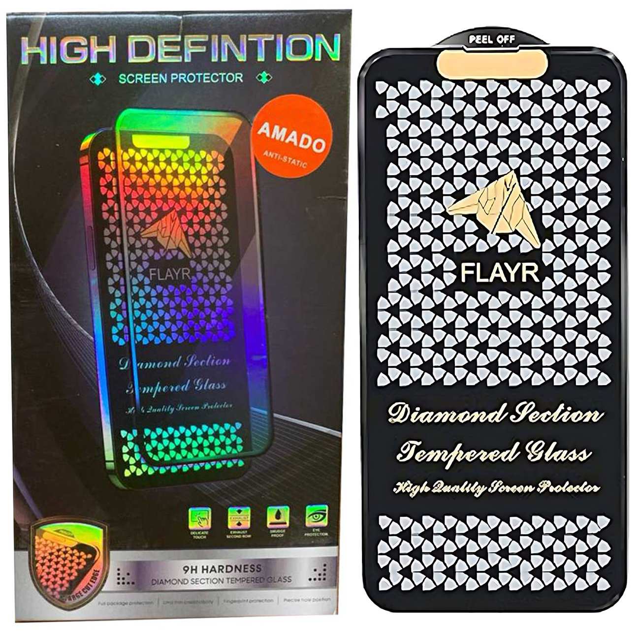 گلس تمام صفحه آیفون 11 پرومکس و آیفون ایکساسمکس آمادو HIGH DEFINTION