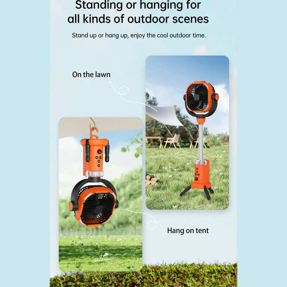 پنکه شارژی و چراغ کمپینگ HW-008