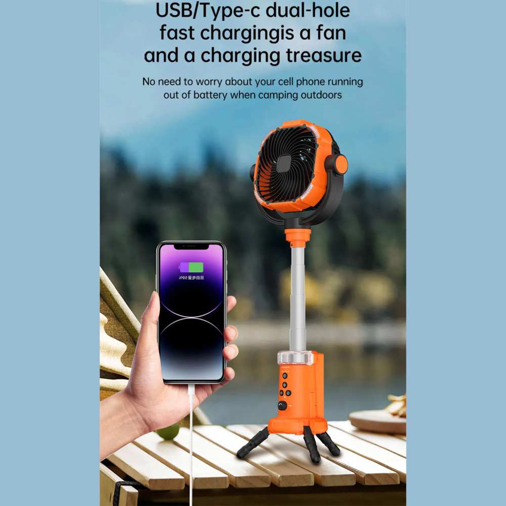 پنکه شارژی و چراغ کمپینگ HW-008