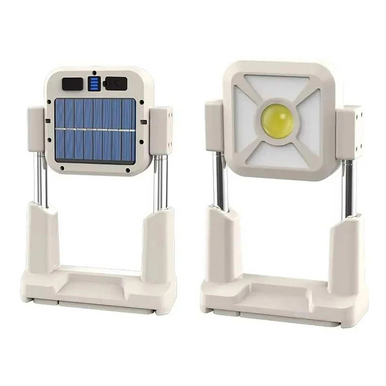 چراغ کمپینگ پایهدار شارژی خورشیدی با نور چند رنگ ch-23060-b