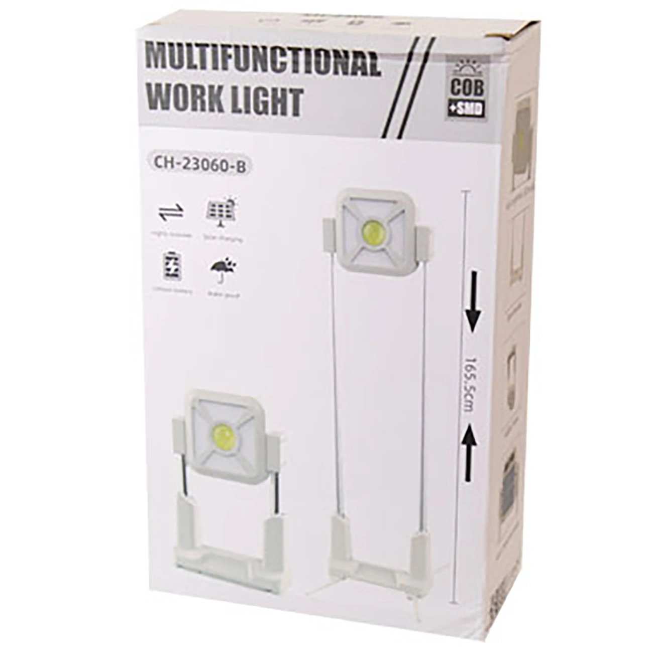 چراغ کمپینگ پایهدار شارژی خورشیدی با نور چند رنگ ch-23060-b