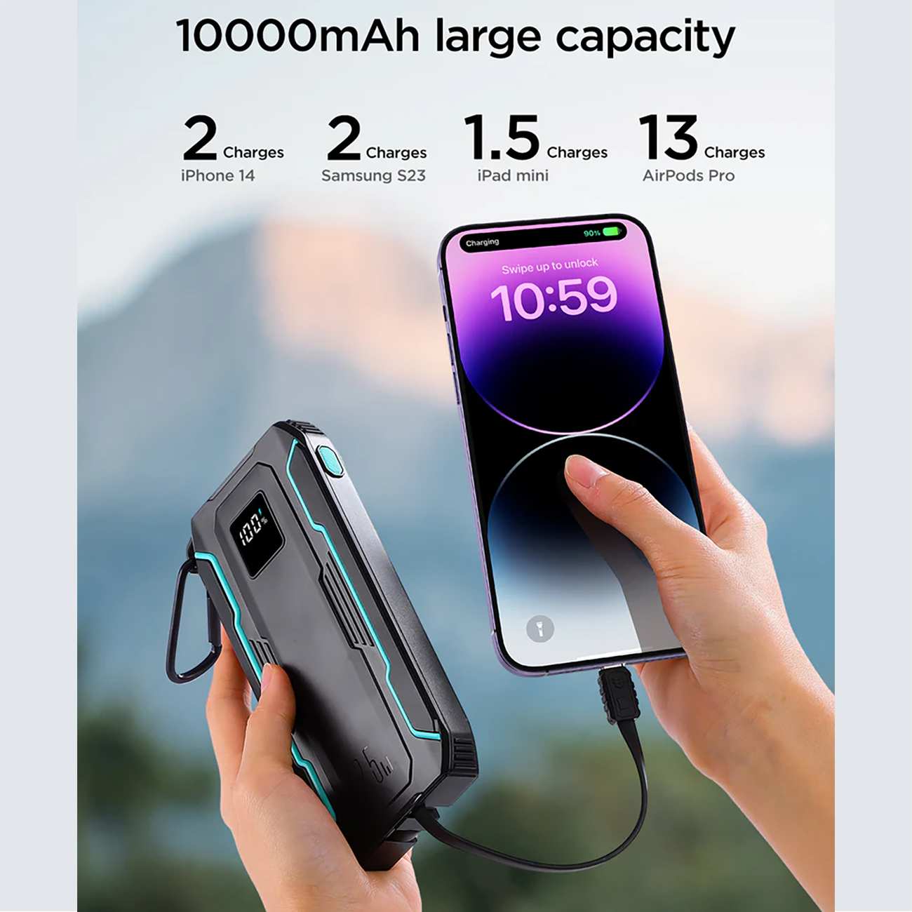 پاور بانک 10000 تایپ سی و لایتنینگ 22.5 وات جویروم JR-L017