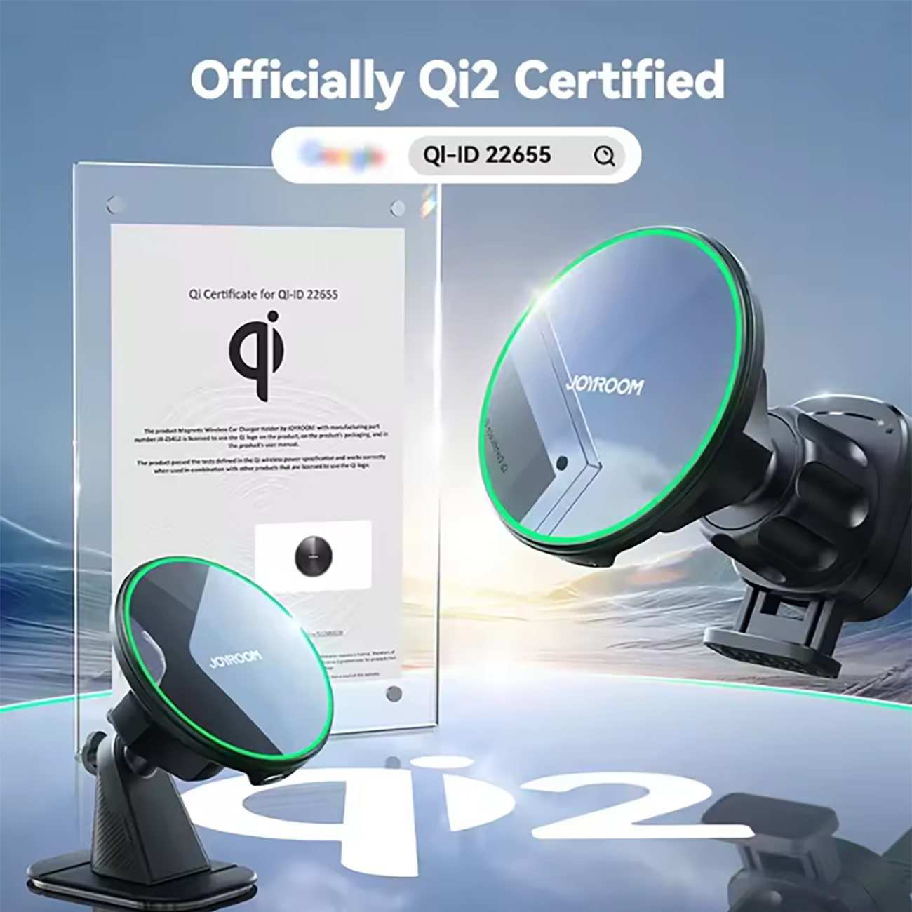 هولدر مگنتی و شارژر بیسیم دریچه کولر خودرو 15 واتی جویروم JR-ZS412