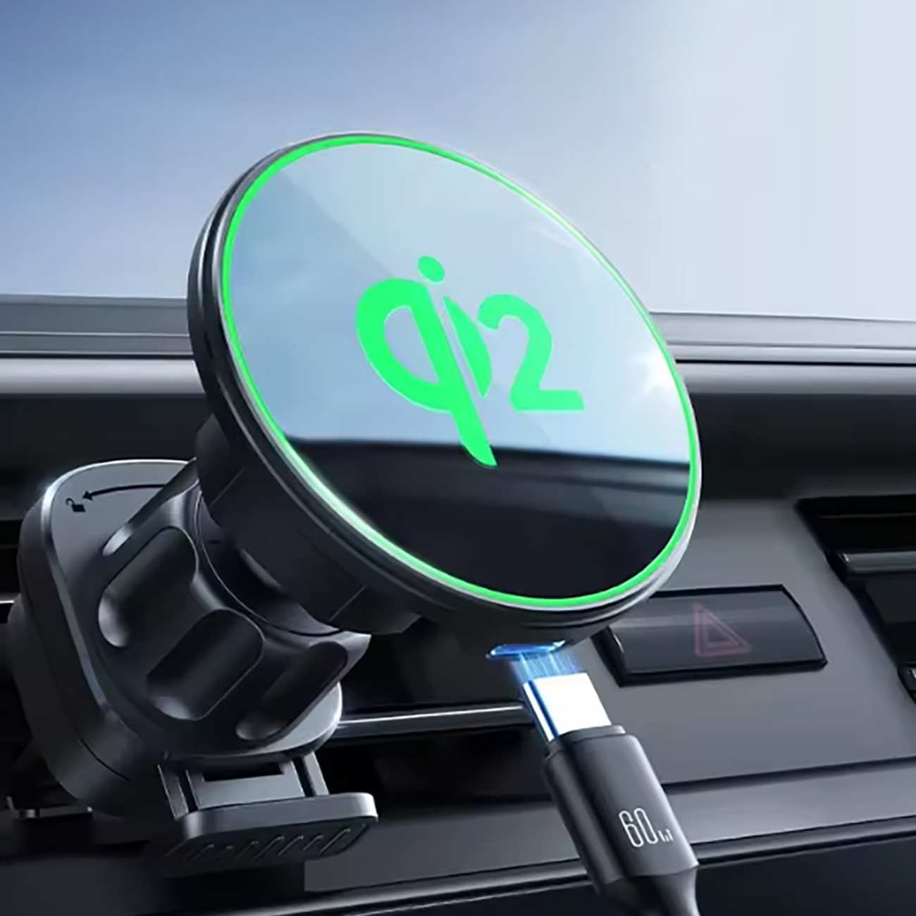 هولدر مگنتی و شارژر بیسیم دریچه کولر خودرو 15 واتی جویروم JR-ZS412