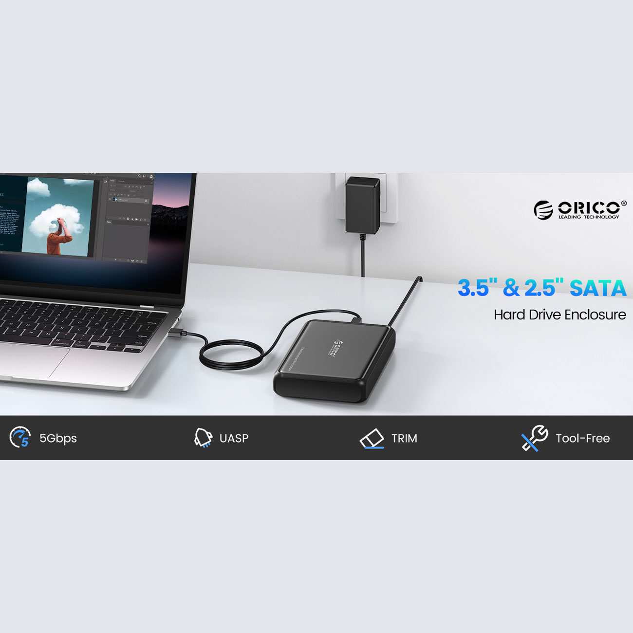 باکس هارد 2.5 اینچی و 3.5 اینچی USB 3.0 و تایپ سی به SATA اوریکو DDL35-C3