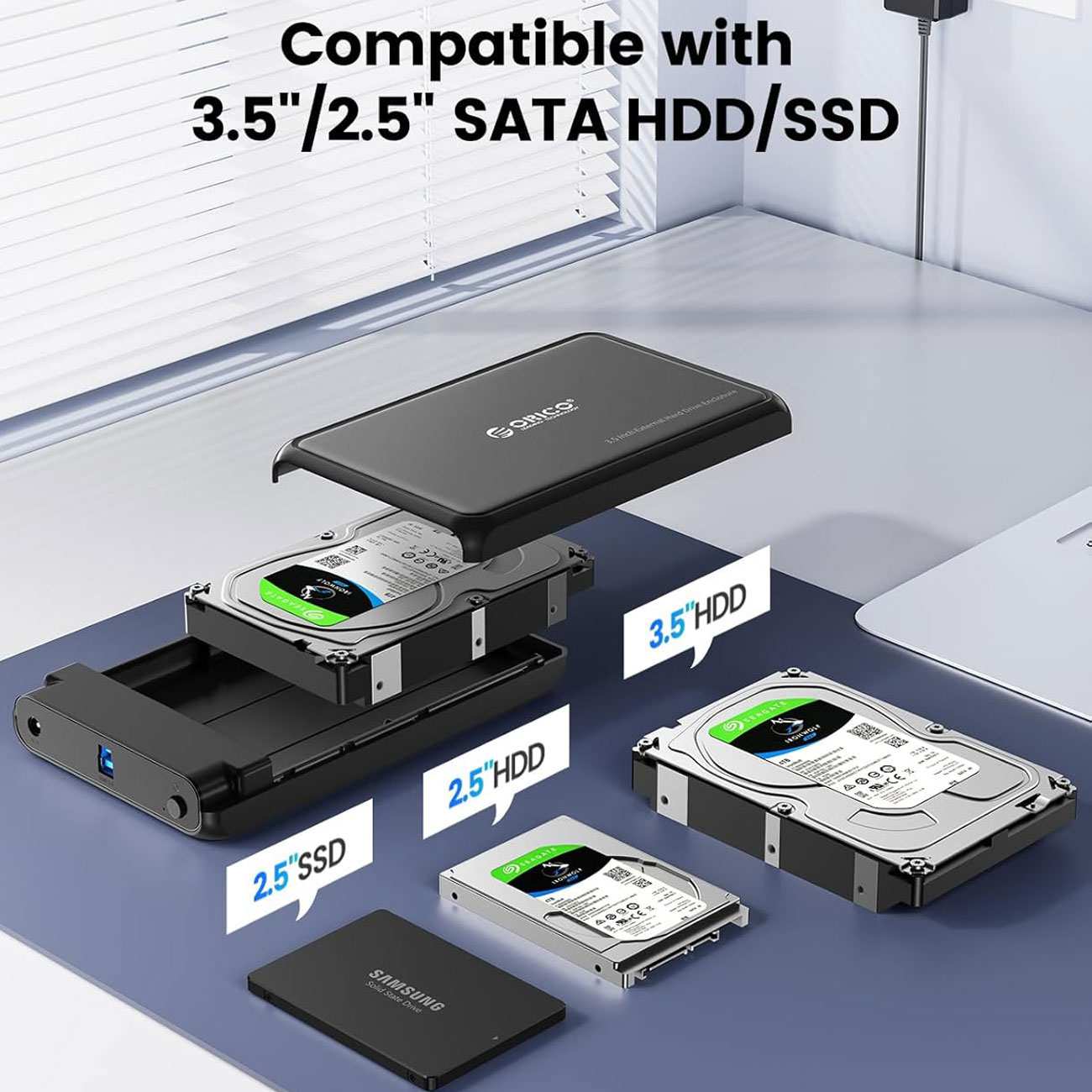 باکس هارد 2.5 اینچی و 3.5 اینچی USB 3.0 و تایپ سی به SATA اوریکو DDL35-C3