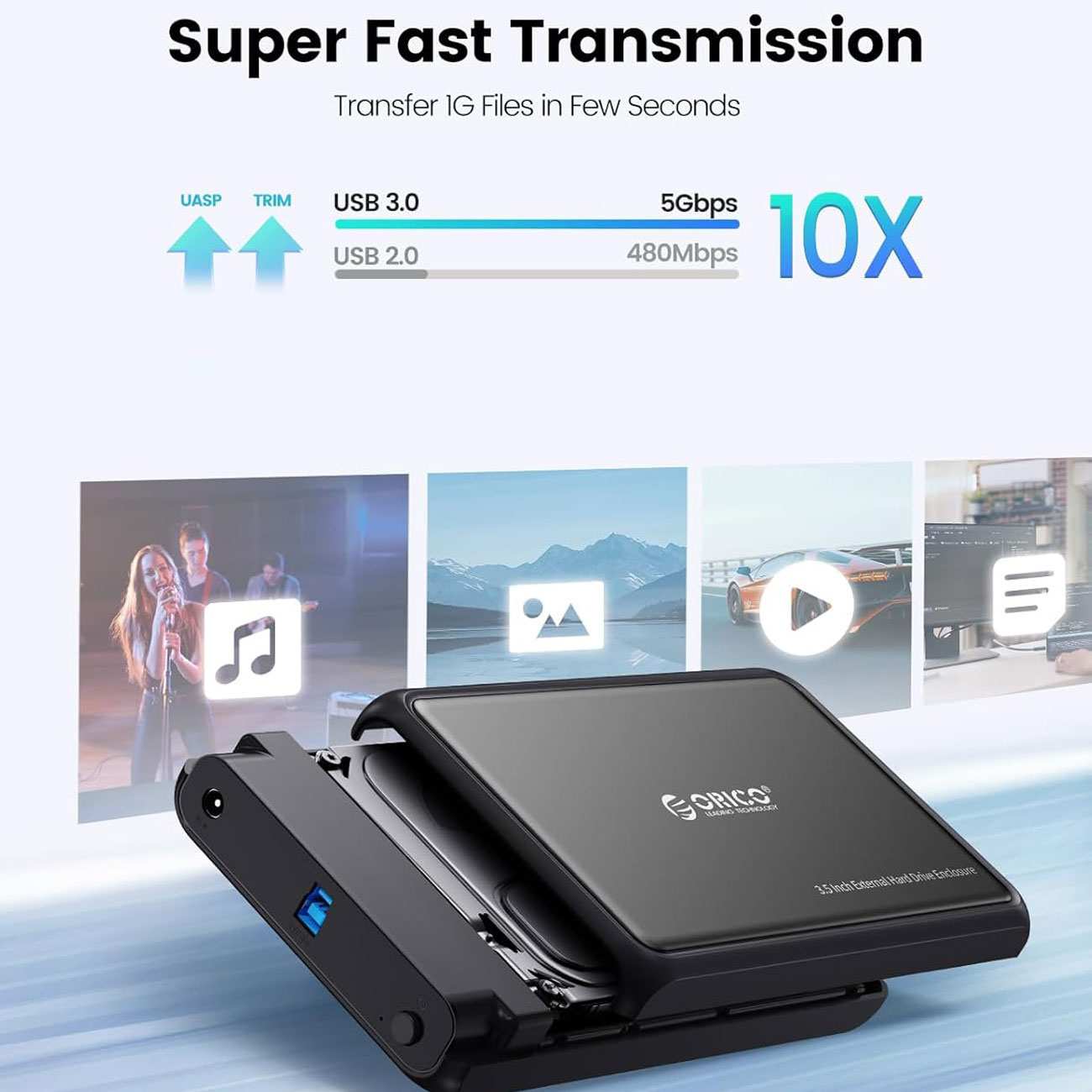 باکس هارد 2.5 اینچی و 3.5 اینچی USB 3.0 و تایپ سی به SATA اوریکو DDL35-C3