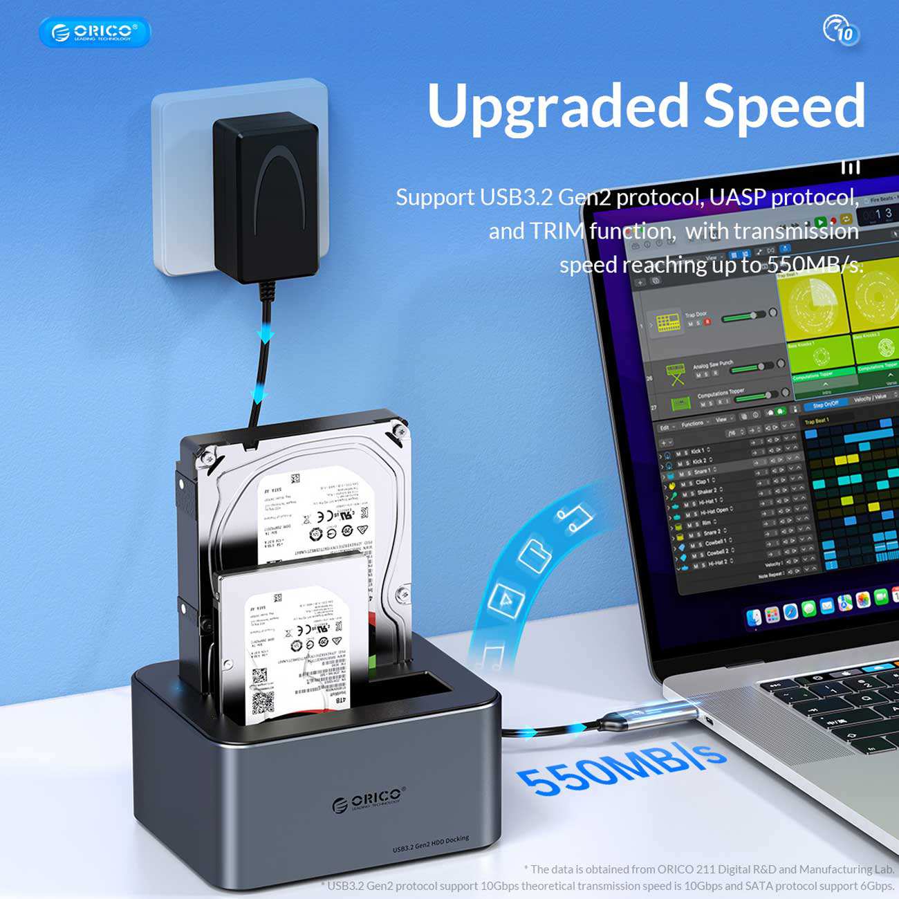 باکس هارد 2.5 اینچ و 3.5 اینچ یک سینی تایپ سی اوریکو 6616C3