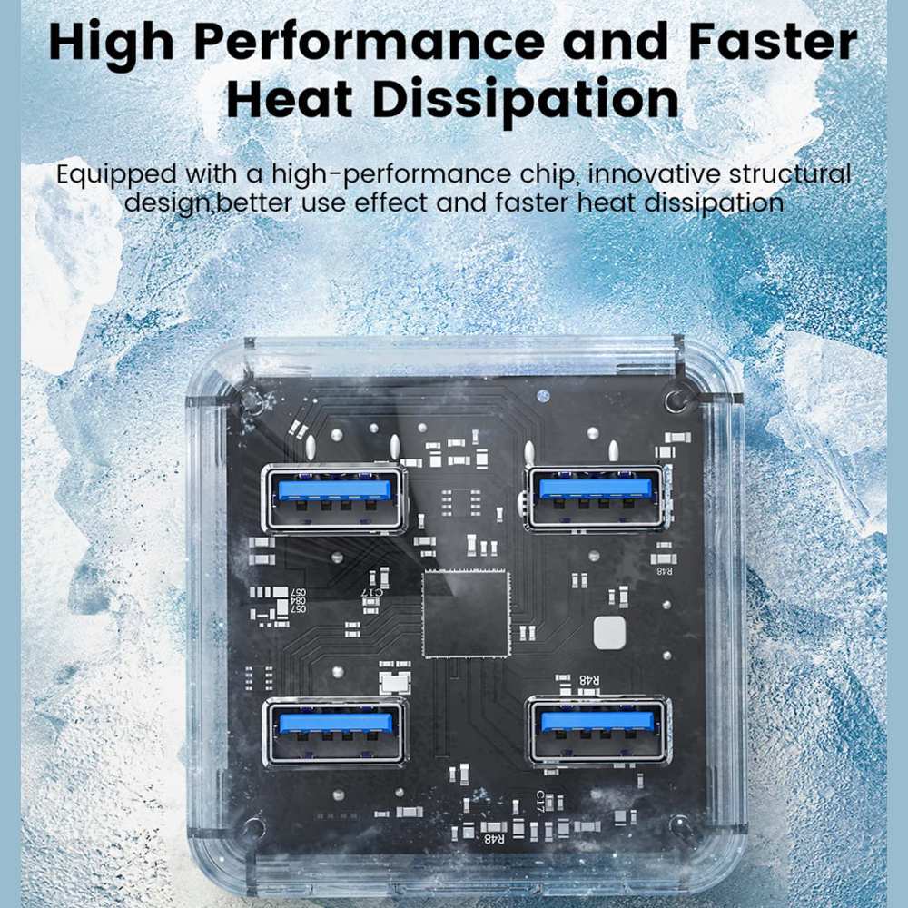 هاب USB 3.0 چهار پورت طرح شفاف اوریکو MH4UC-U3