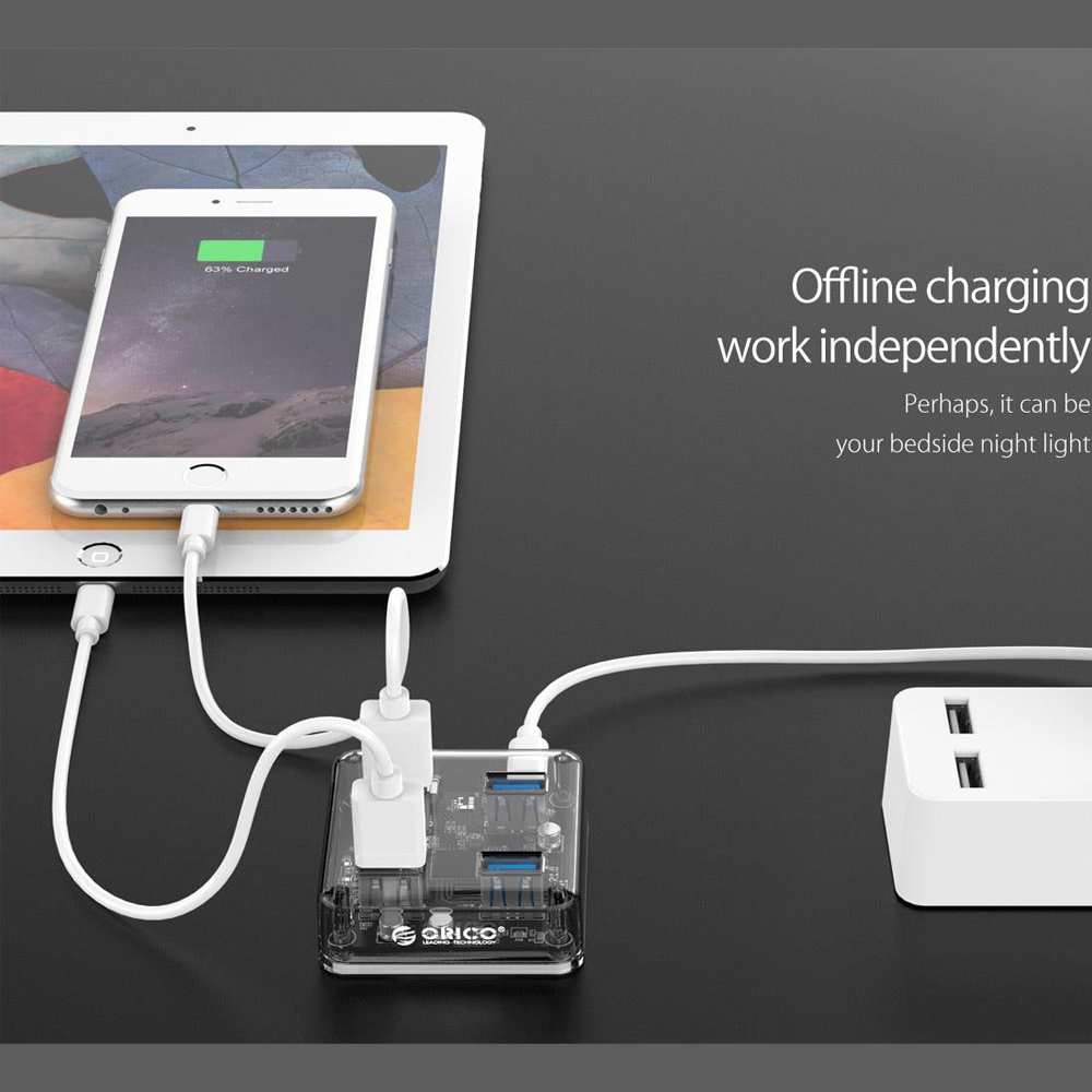 هاب USB 3.0 چهار پورت طرح شفاف اوریکو MH4UC-U3