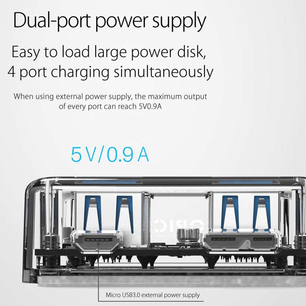 هاب USB 3.0 چهار پورت طرح شفاف اوریکو MH4UC-U3