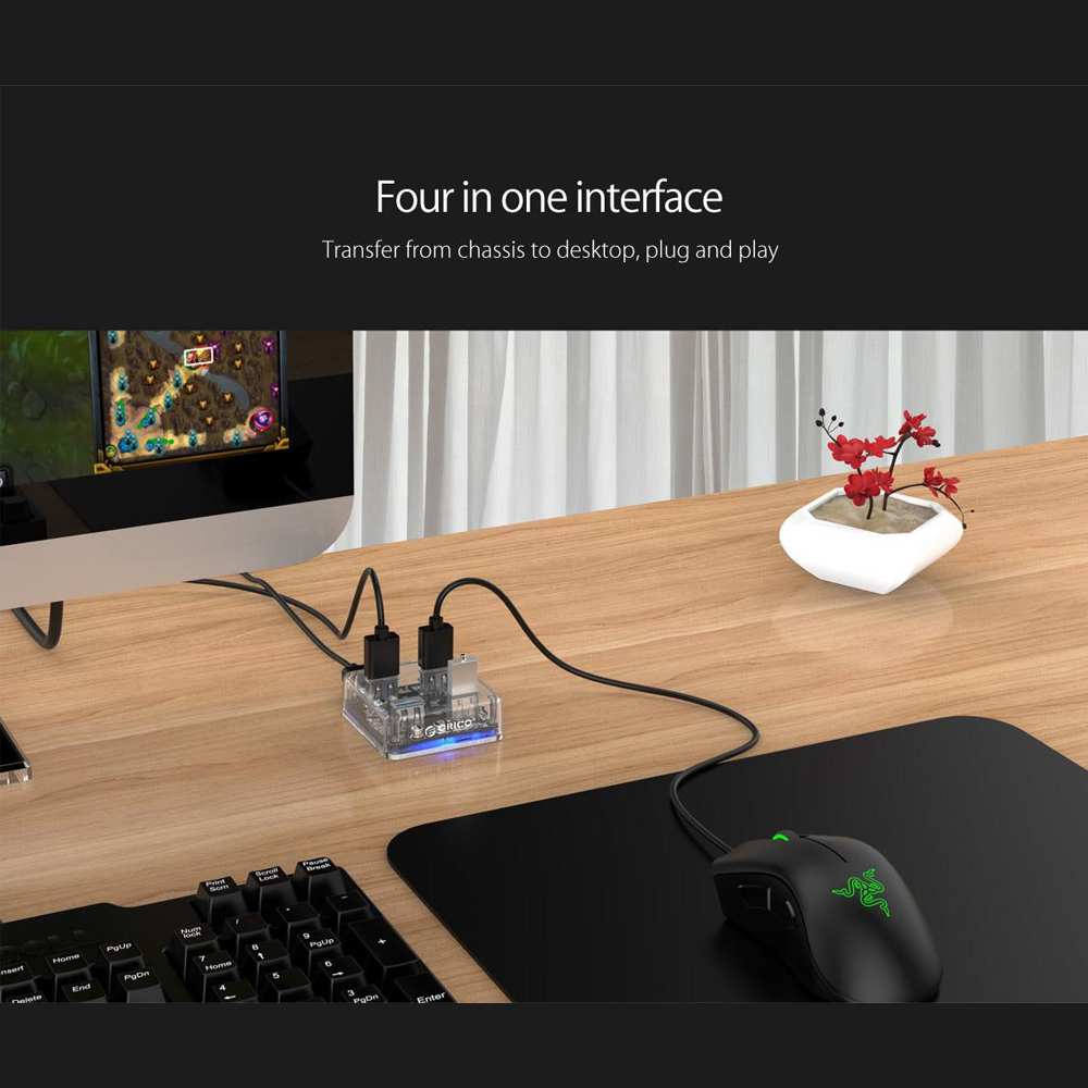 هاب USB 3.0 چهار پورت طرح شفاف اوریکو MH4UC-U3