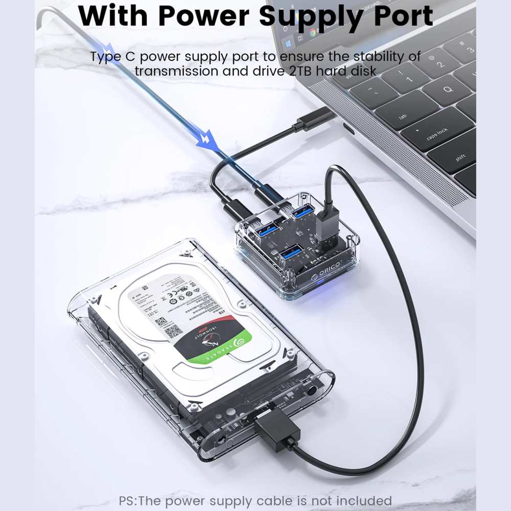 هاب USB 3.0 چهار پورت طرح شفاف اوریکو MH4UC-U3