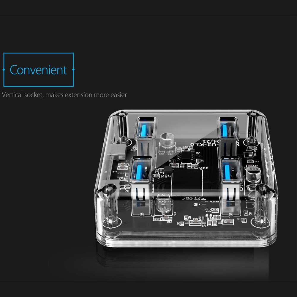 هاب USB 3.0 چهار پورت طرح شفاف اوریکو MH4UC-U3