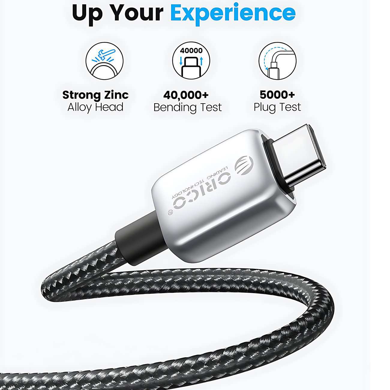 کابل سوپر فست شارژ تایپ سی به تایپ سی 100 وات یک متری اوریکو GQZB100-10-BK-BP