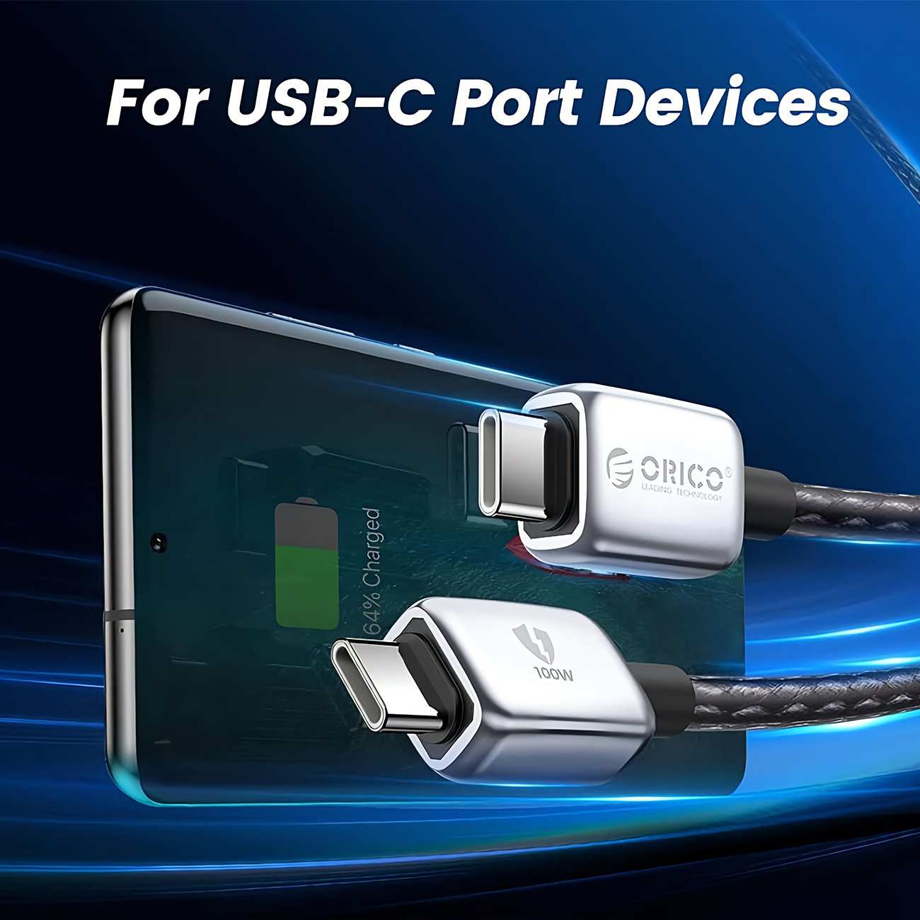 کابل سوپر فست شارژ تایپ سی به تایپ سی 100 وات یک متری اوریکو GQZB100-10-BK-BP