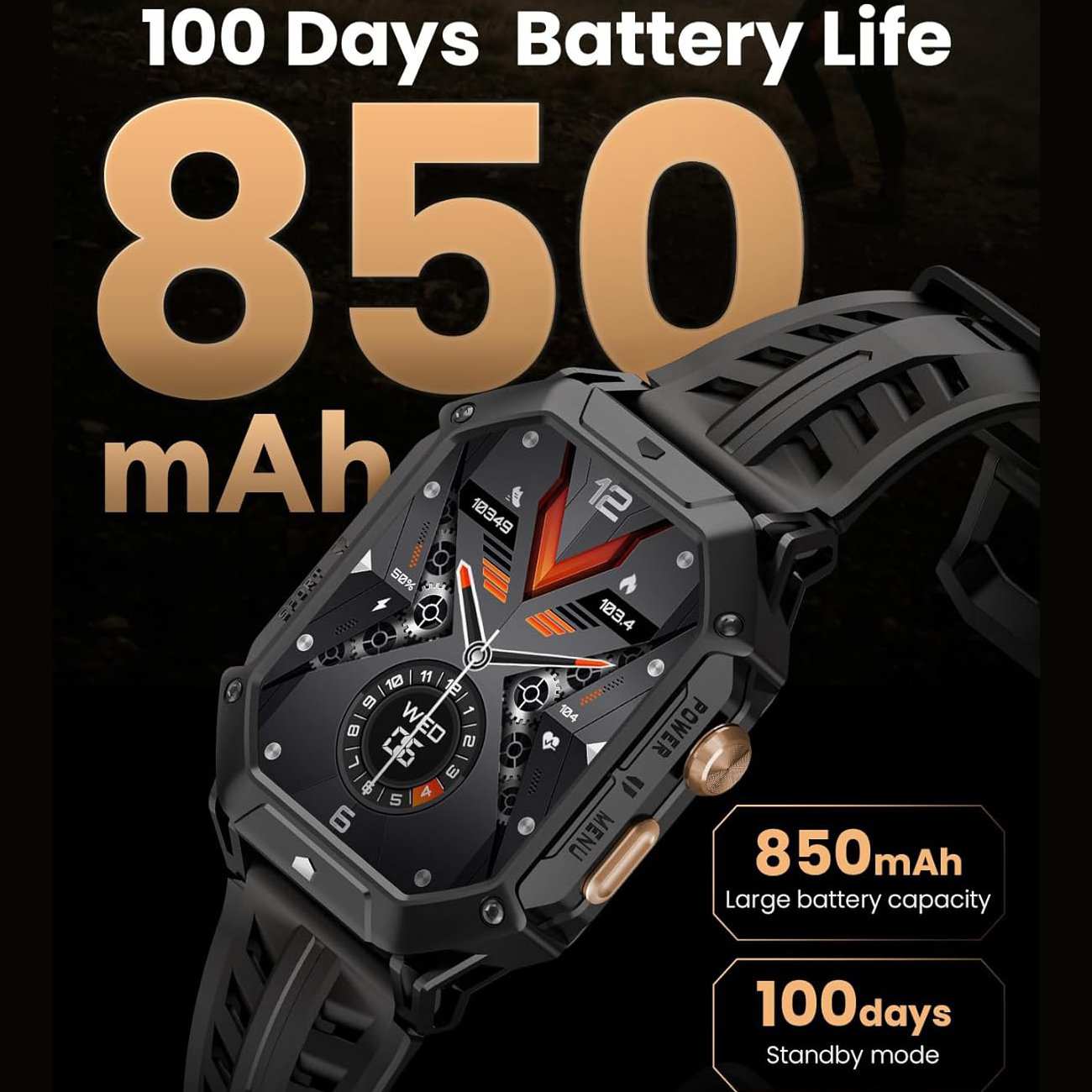 ساعت هوشمند ضدآب با طراحی نظامی هایلو IRON N1