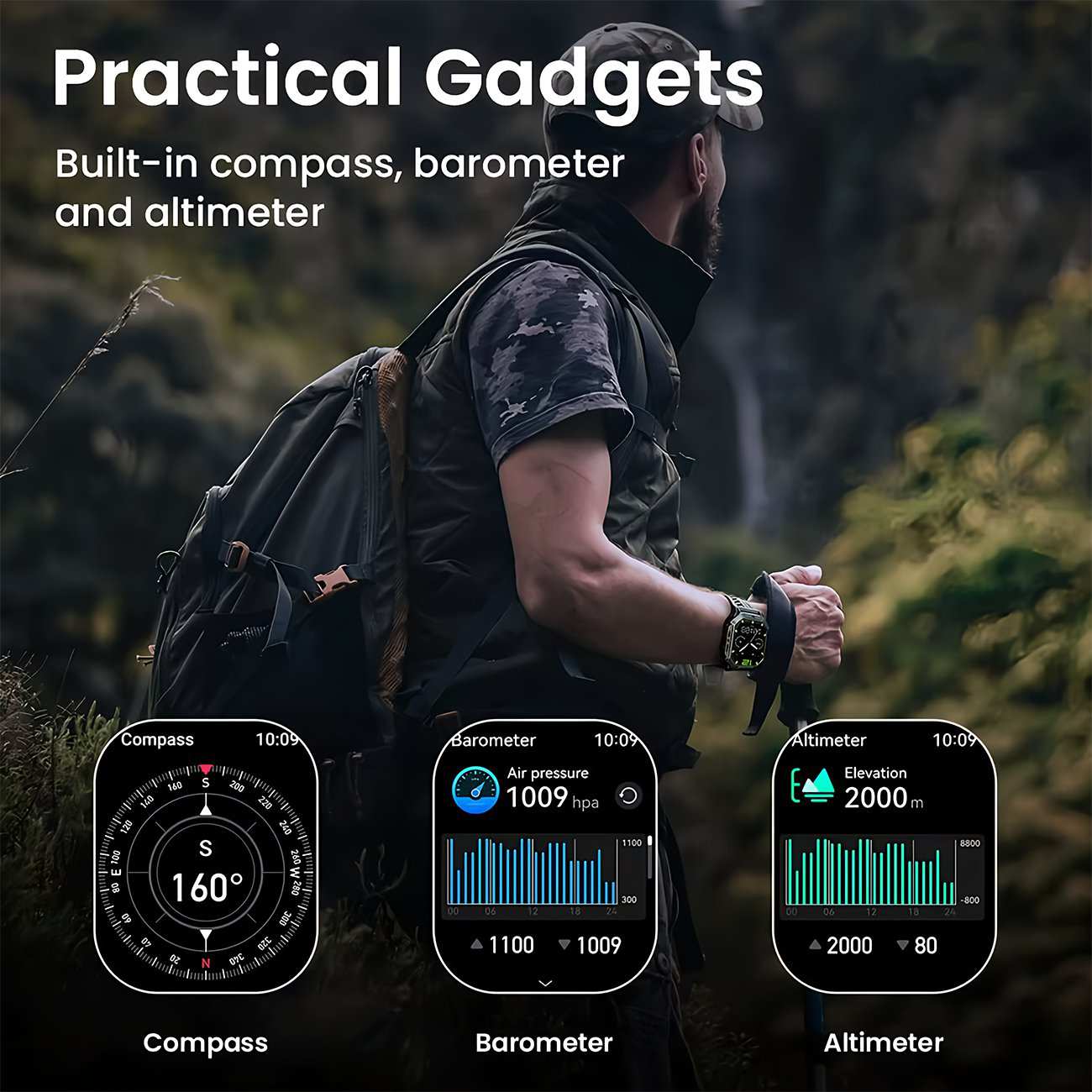 ساعت هوشمند ضدآب با طراحی نظامی هایلو IRON N1