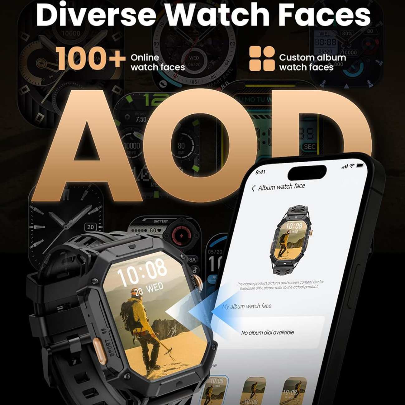 ساعت هوشمند ضدآب با طراحی نظامی هایلو IRON N1