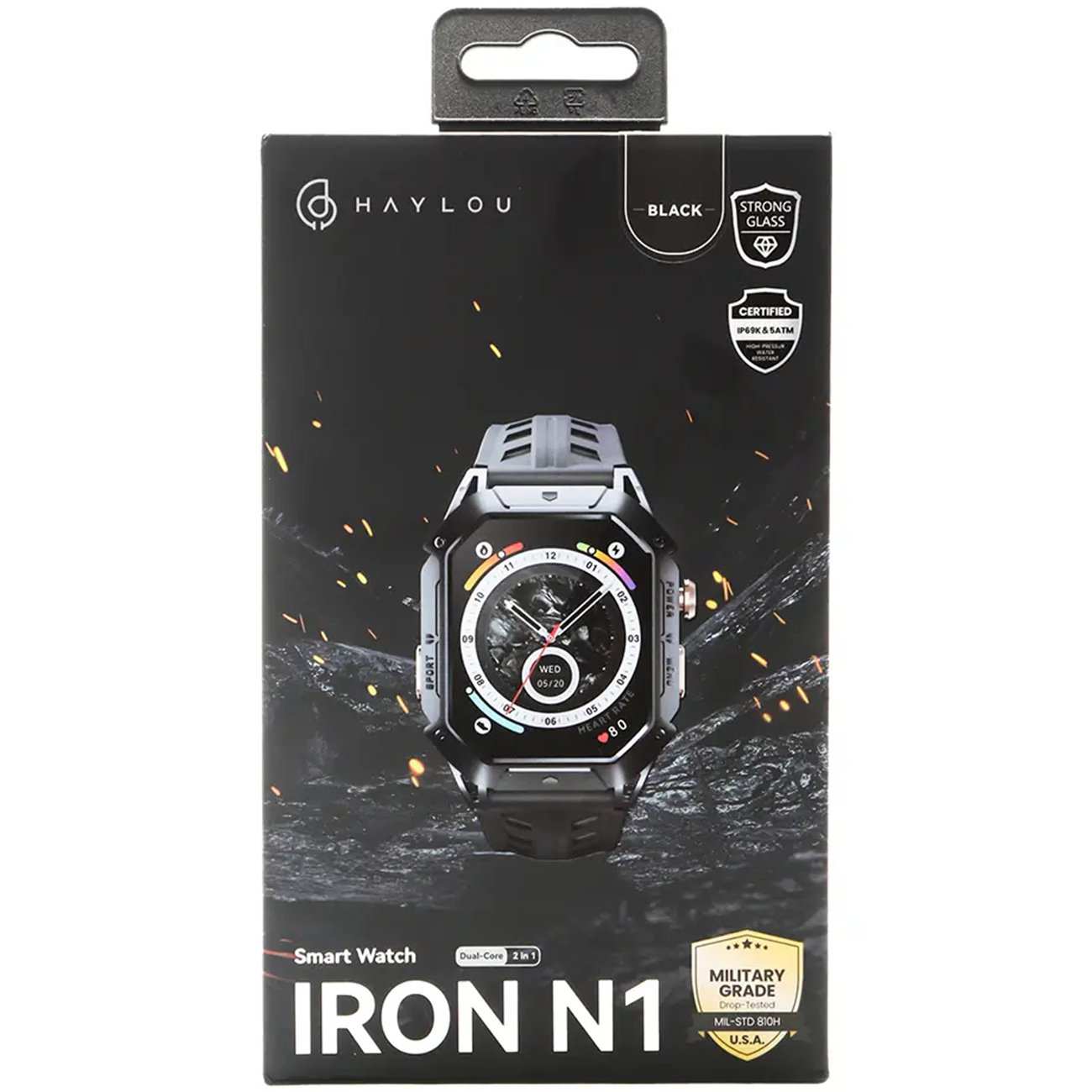 ساعت هوشمند ضدآب با طراحی نظامی هایلو IRON N1
