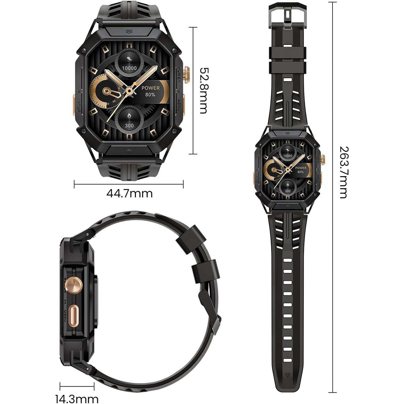 ساعت هوشمند ضدآب با طراحی نظامی هایلو IRON N1