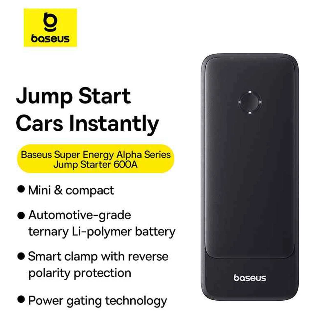 جامپ استارتر خودرو، پاوربانک 6000 میلیآمپر و چراغ قوه بیسوس BS-CH006 C00259200121-00