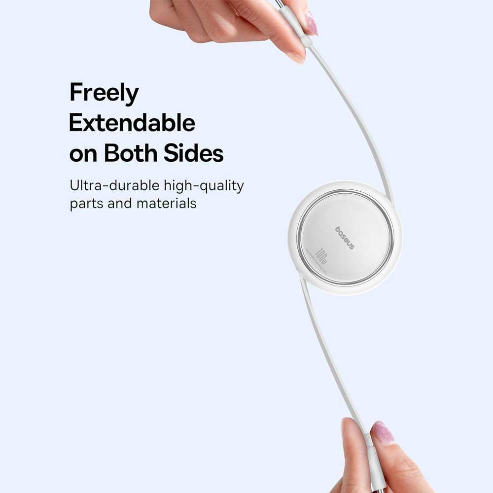 کابل شارژ دوسر تایپ سی جمعشونده 100 وات یک متری بیسوس P10364500111 CB000062