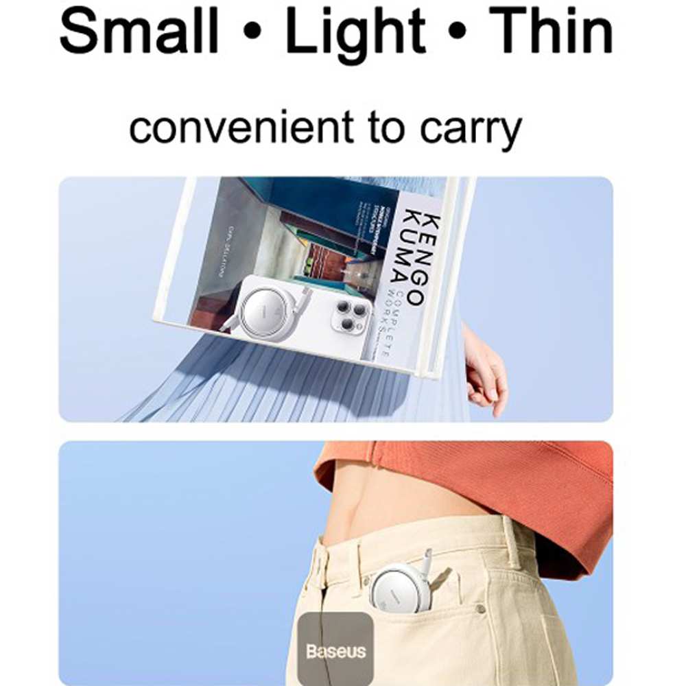 کابل شارژ دوسر تایپ سی جمعشونده 100 وات یک متری بیسوس P10364500111 CB000062