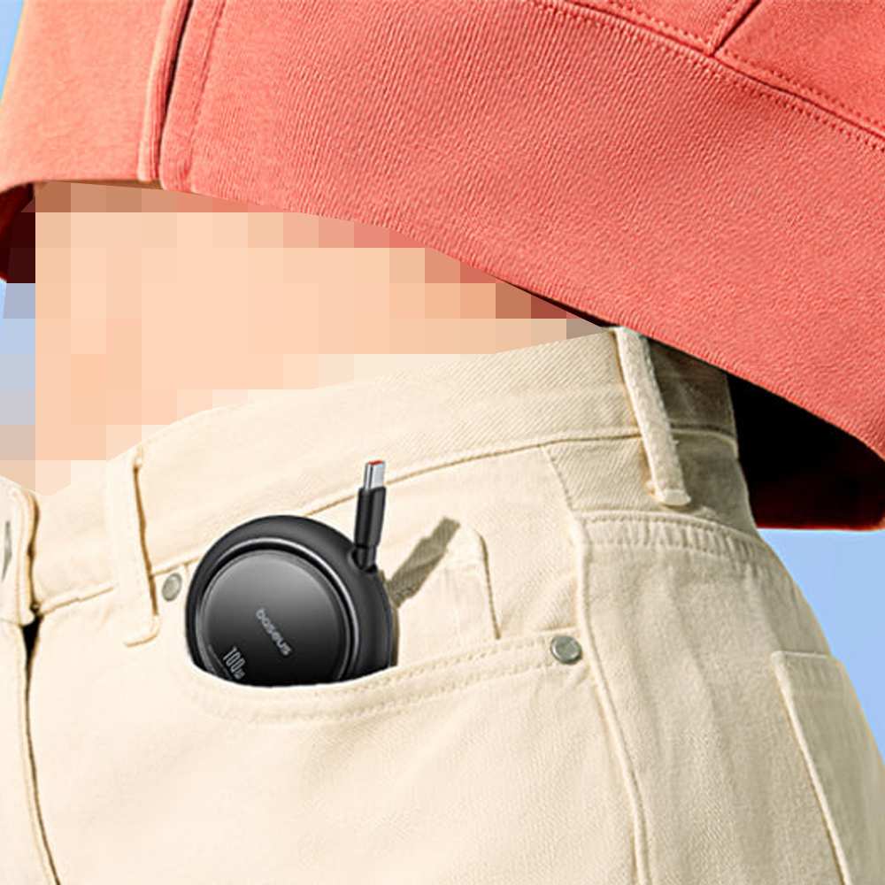 کابل شارژ دوسر تایپ سی جمعشونده 100 وات یک متری بیسوس P10364500111 CB000062