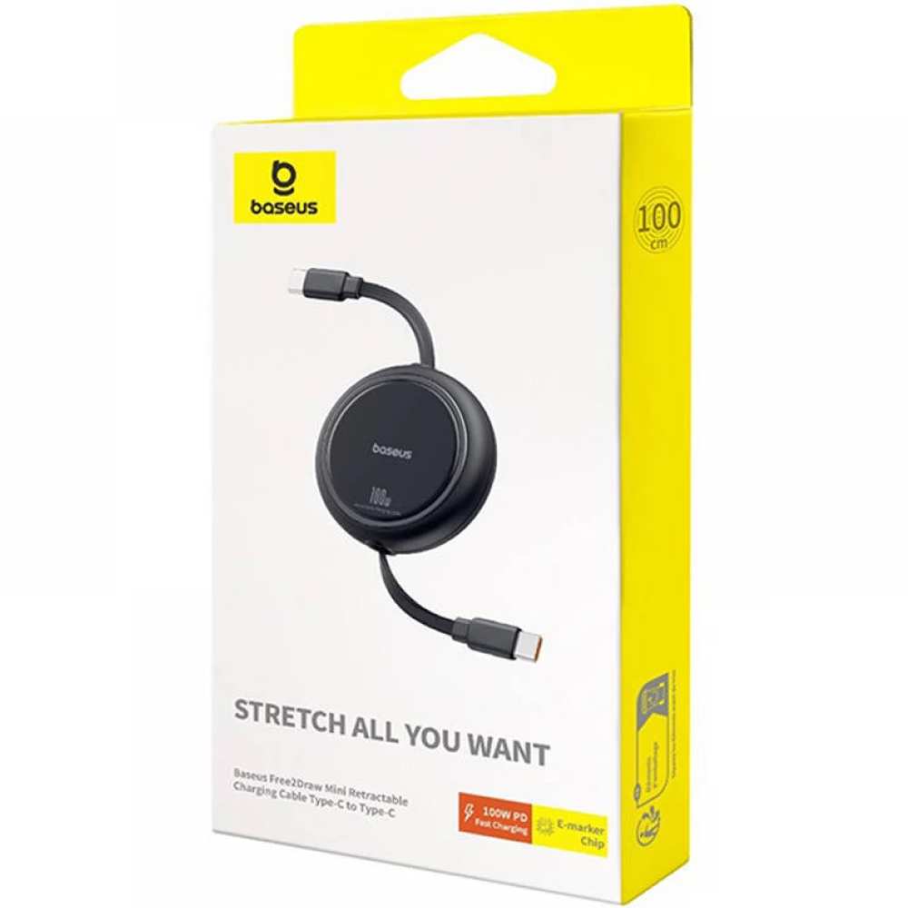 کابل شارژ دوسر تایپ سی جمعشونده 100 وات یک متری بیسوس P10364500111 CB000062