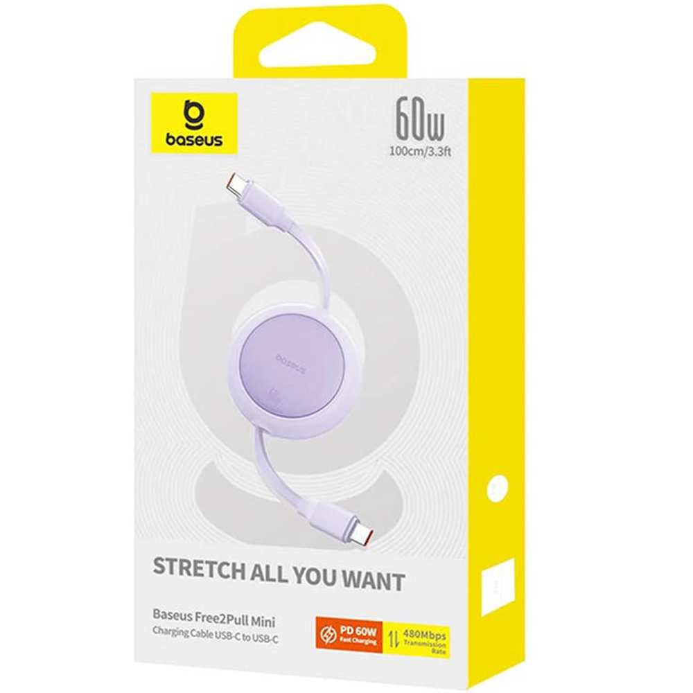 کابل شارژ دوسر تایپ سی جمعشونده 100 وات یک متری بیسوس P10364500111 CB000062