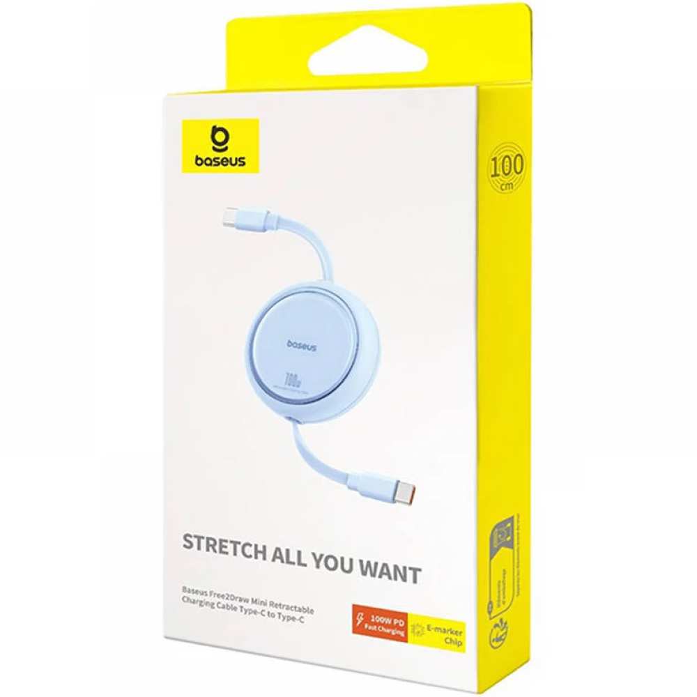 کابل شارژ دوسر تایپ سی جمعشونده 100 وات یک متری بیسوس P10364500111 CB000062