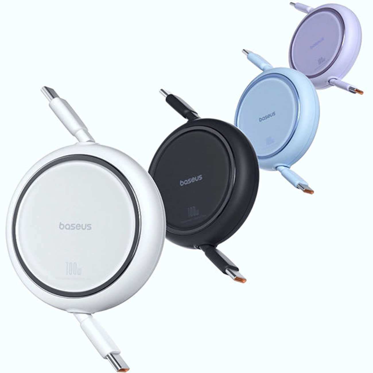 کابل شارژ دوسر تایپ سی جمعشونده 100 وات یک متری بیسوس P10364500111 CB000062