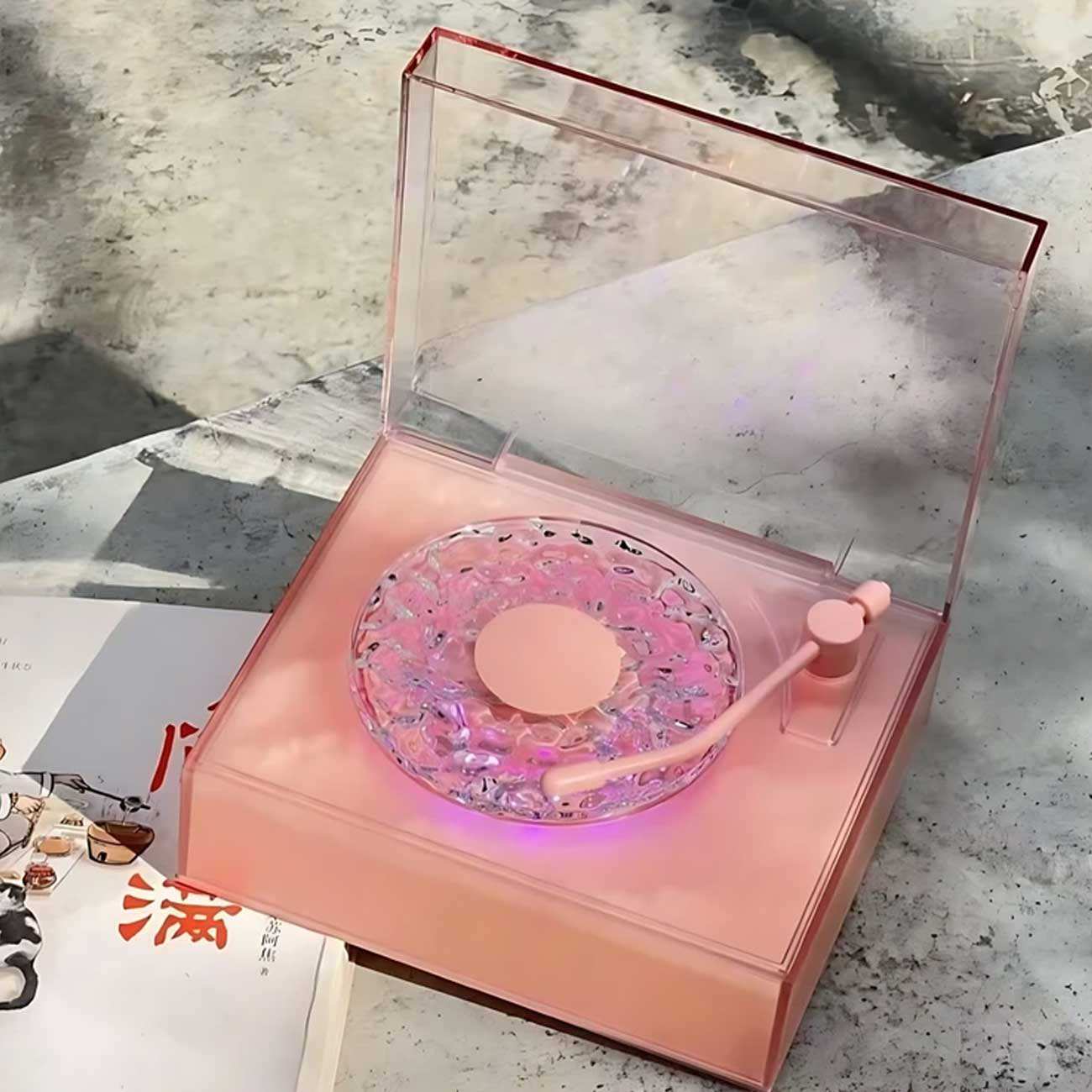 اسپیکر بلوتوثی و چراغ خواب رومیزی شانکسیا Round-X08 طرح گرامافون