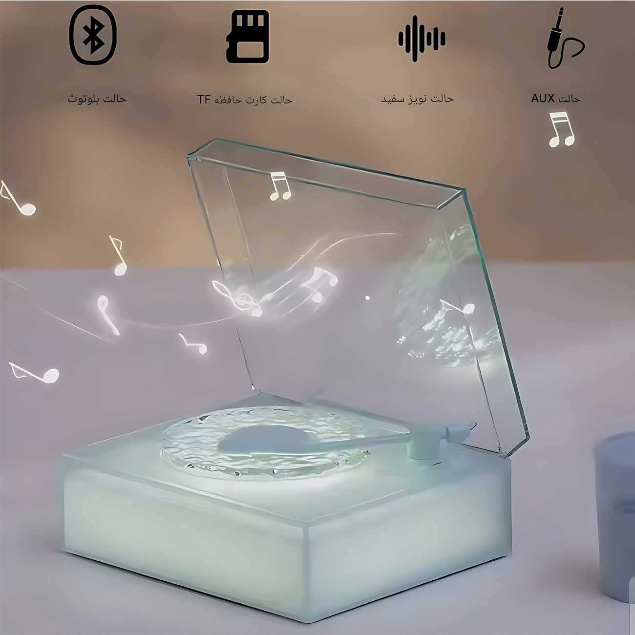 اسپیکر بلوتوثی و چراغ خواب رومیزی شانکسیا Round-X08 طرح گرامافون