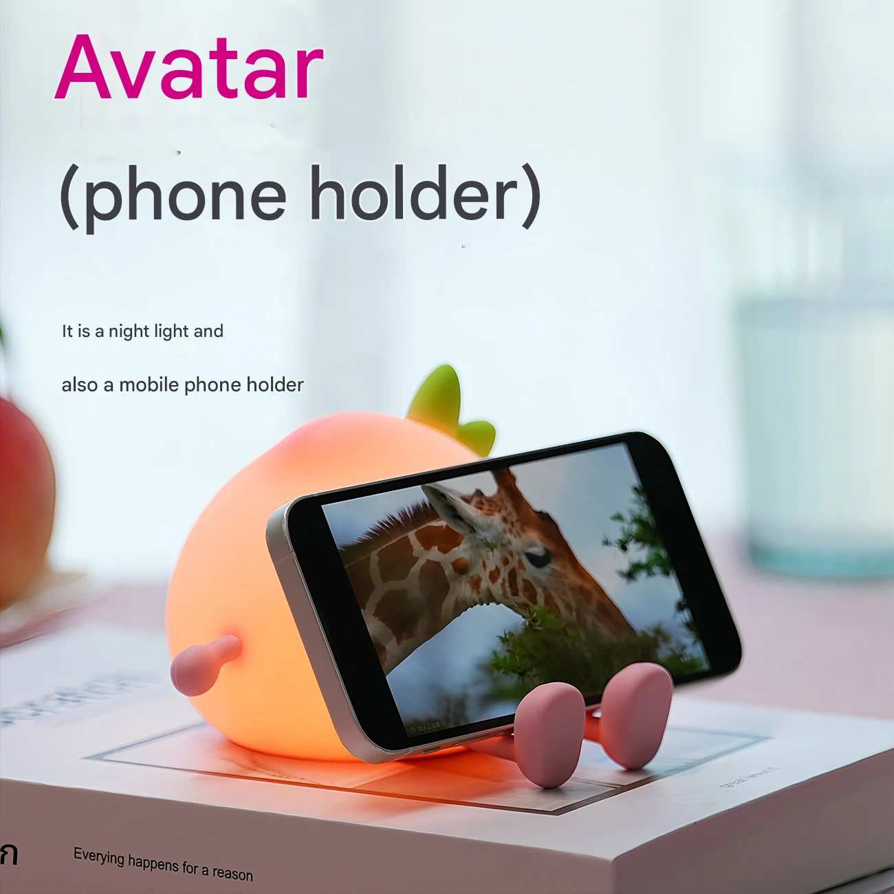 چراغ خواب فانتزی رومیزی شارژی طرح هلو JXJA040