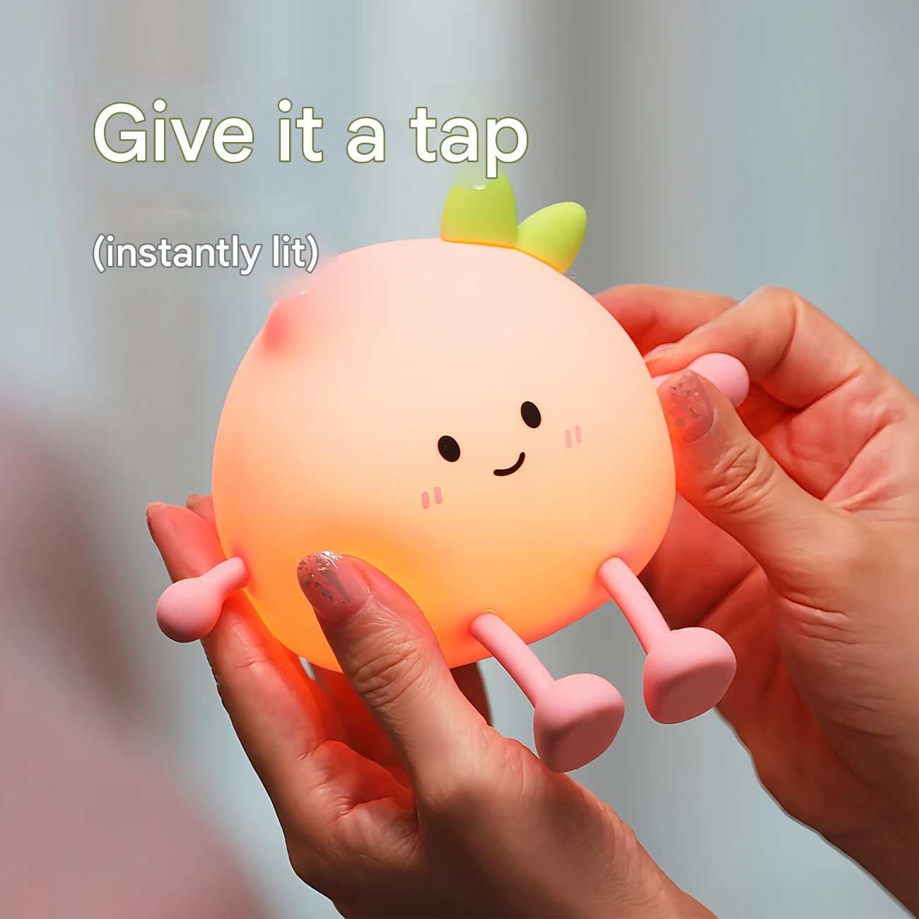 چراغ خواب فانتزی رومیزی شارژی طرح هلو JXJA040