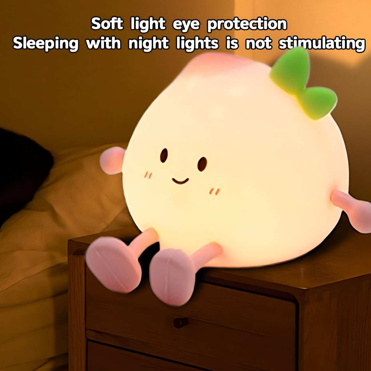 چراغ خواب فانتزی رومیزی شارژی طرح هلو JXJA040