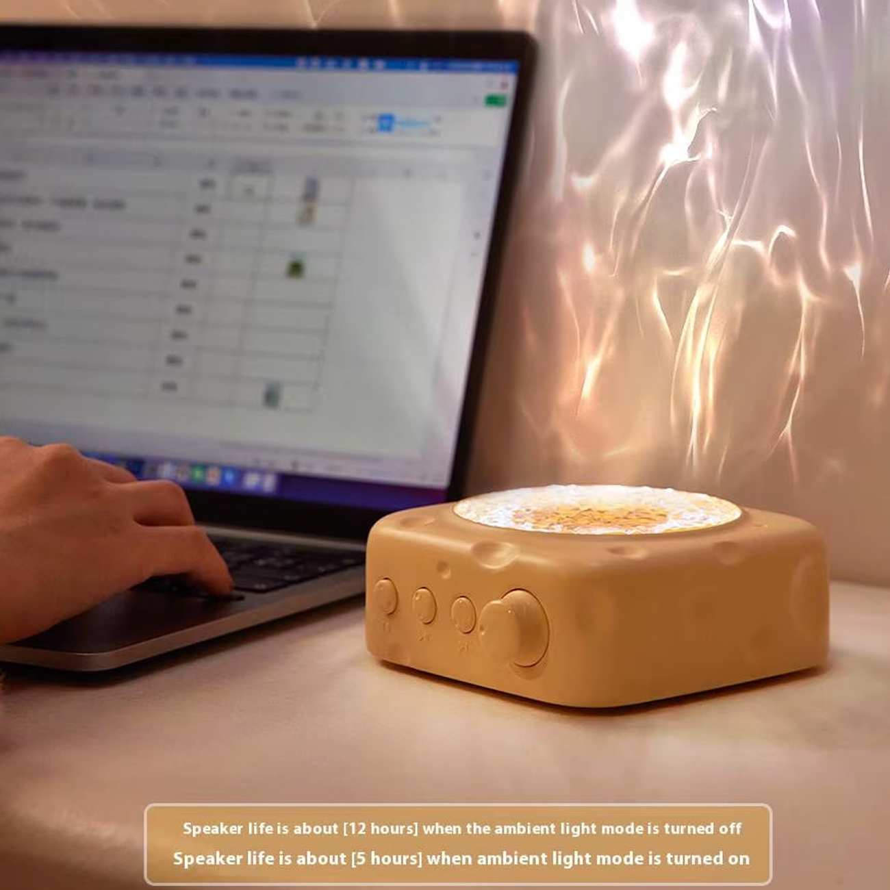 اسپیکر بلوتوثی و چراغ خواب فانتزی رانمی Runmei LK13 طرح پنیر