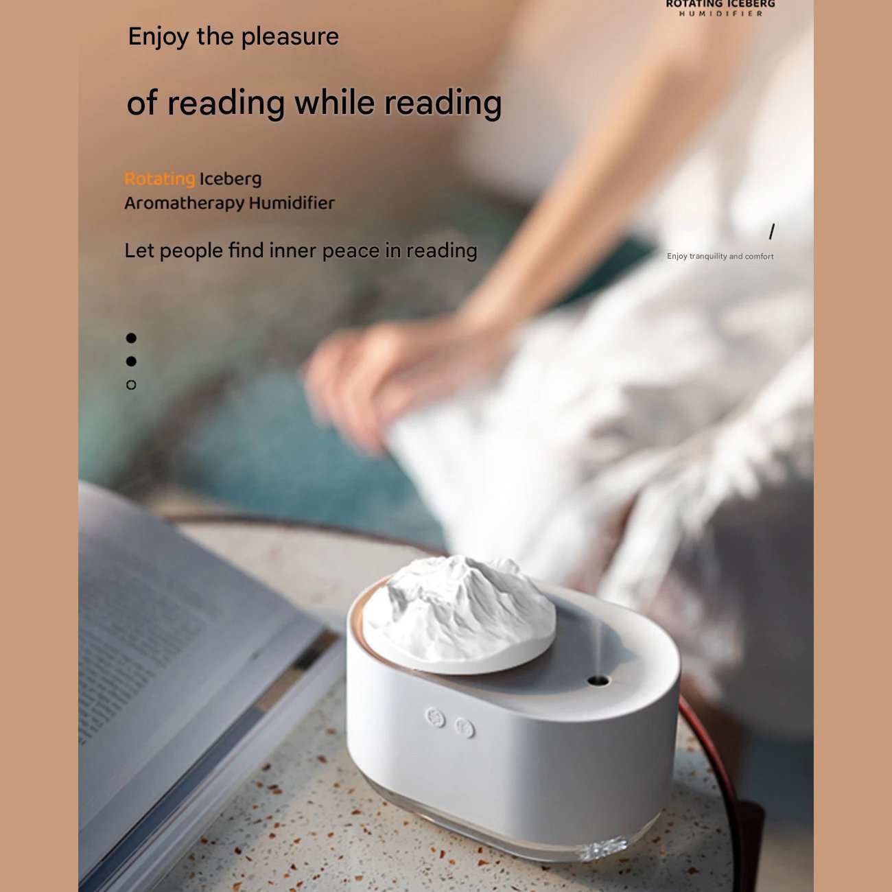 دستگاه بخور سرد و آروماتراپی شارژی H1-S طرح کوه یخ چرخان