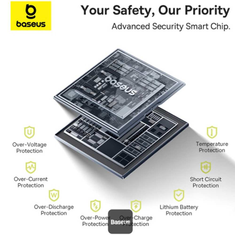 پاوربانک 10000 میلیآمپر USB و تایپسی 30 وات بیسوس Qpow 2 PPQD4-10C