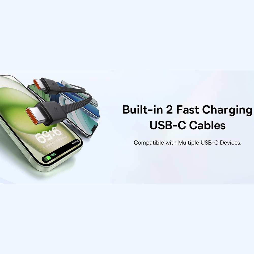 پاوربانک 10000 میلیآمپر USB و تایپسی 30 وات بیسوس Qpow 2 PPQD4-10C