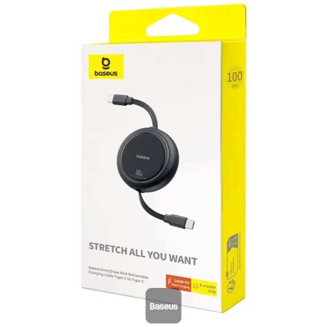 کابل شارژ دوسر تایپ سی جمعشونده 60 وات یک متری بیسوس P10364500111 CB000088