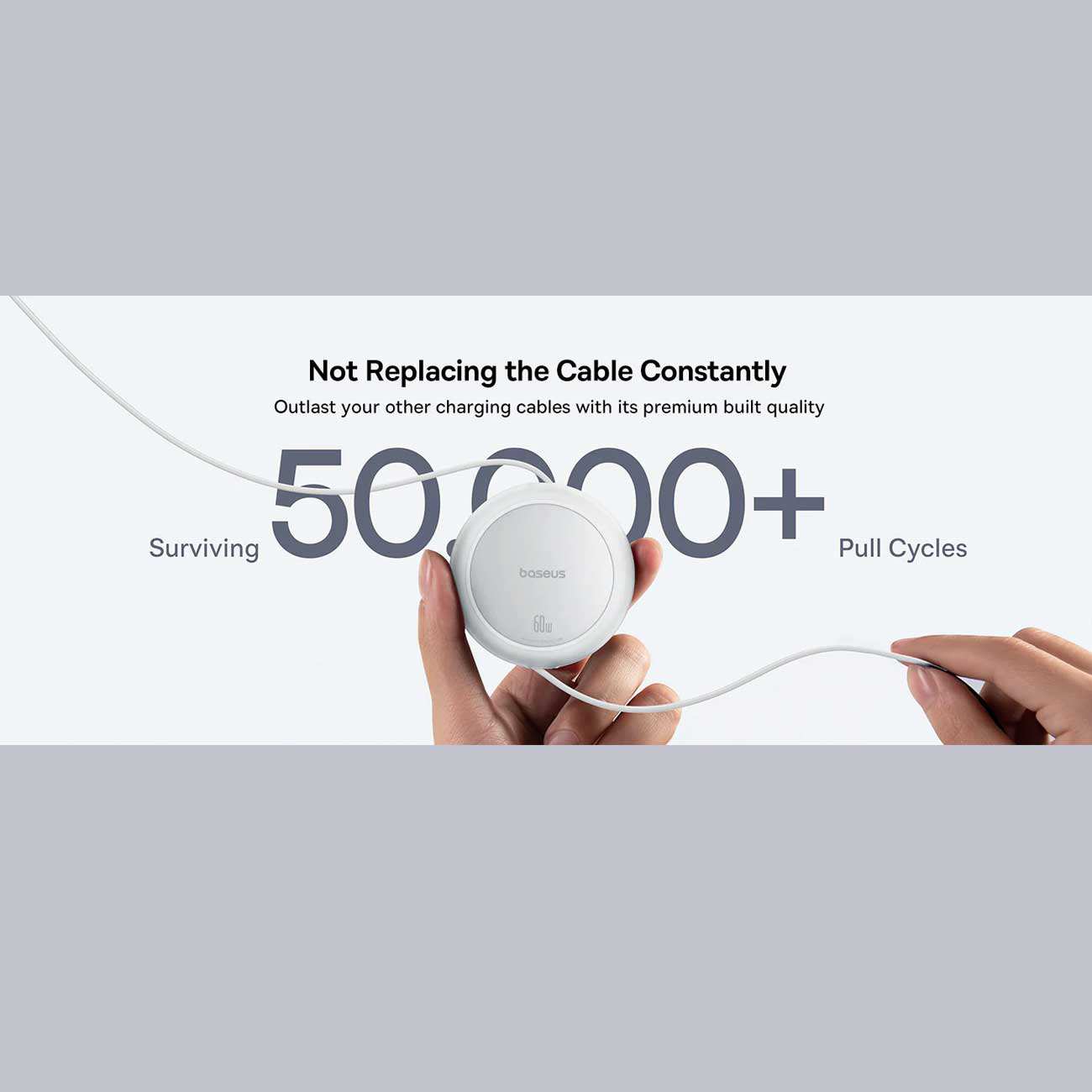 کابل شارژ دوسر تایپ سی جمعشونده 60 وات یک متری بیسوس P10364500111 CB000088